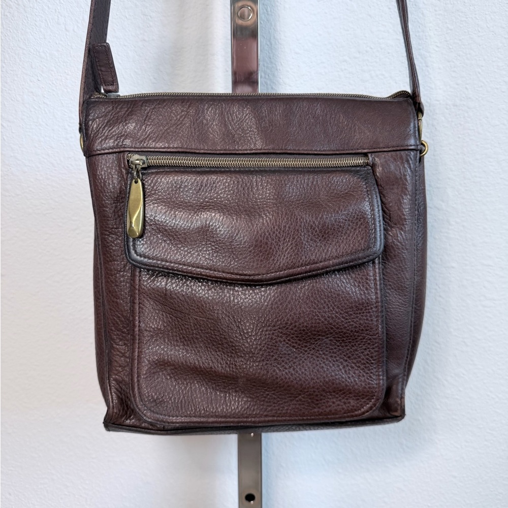 Valerie Stevens Vintage Brown Leather Crossbody